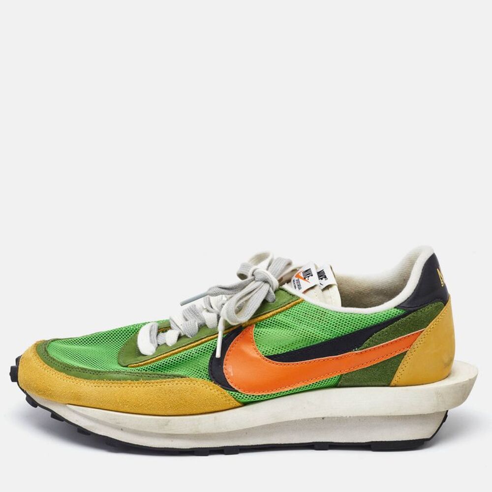 Nike X Sacai Multicolor Mesh And Leather Ldwaffle Green Gusto Sneakers Size 46